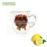 250ml Double Wall Glass Beer Mug With Handle thumbnail-3