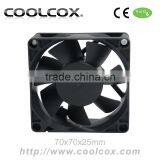 CoolCox 70x70x25mm Exhaust Fan,7025 DC 5V or 12V or 24V Small Axial Fan,case Cooling Fan 70mm thumbnail-1