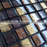 PM23157 Gold Foil Crystal Glass Mosaic