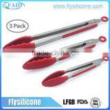Home & Garden Utensils 7/9/12 Inch 304 Stainless Steel Grasp Silicone BBQ Tongs thumbnail-1