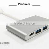 Type C USB 3.1 Hub USB-C to USB 3.0/ Type C Female Charger Adapter for New Macbook ,Google Chromebook Pixel.