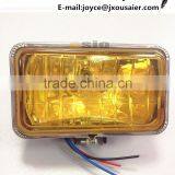 4 Inch Square 150 Fog Light Crystal Yellow Glass Auto Halogen Sealed Beam H4 Headlight