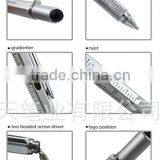 Multi-function Tool Ballpoint Pen Screwdriver Ruler Spirit Level With a Top and Scale Metal PenTouch Screen for Ipad Iphone thumbnail-4