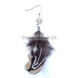 Fashion Silver Exotic Feather Earrings