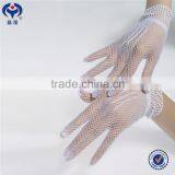 Wedding gloves white color knitted nylon lace gloves