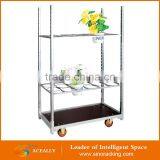 4 Wheels Foldable Flowers Display Rack Trolley Cart for Greenhouse thumbnail-2