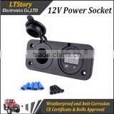 Car Center Stack Female Lighter+2USB Motorcycle Mobile Waterproof Socket Charger thumbnail-1