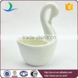 Elegant White Swan Shape Porcelain Kichen Tools Spoon Container thumbnail-3