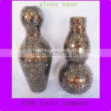 Amber Mosaic Decorative Handmade Glass Gourd Vase