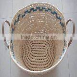 Natural Maize Rope Customized Laundry Storage Proofing Basket Nesting for Home Decoration Corn Husk Rope Woven Basket thumbnail-1