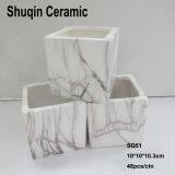 Marble Flower Pot Square Flower Pot Succlents Flower Pot Ceramics Pot thumbnail-2