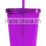 FDA Approved Bpa Free Colorful Plastic Tumblers With Straw Lid thumbnail-3