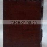 Handmade Vintage Side Stitch Leather Diary With Clasp thumbnail-2
