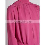 2017 Latest Women Spring Ruched Shoulder Vetements Silk Crepe Midi Dress HSD9918 thumbnail-6