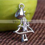 Christmas Gift 100% 925 Sterling Silver Charms Christmas Tree Pendant thumbnail-2