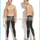 New Products 2016 Innovative Heated Thermal Underear Faux Leather Long John Tight Pants Men thumbnail-1