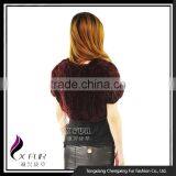 CX-B-77 Wholesale Price Wrap/ Girl Fashion Kintted Cape/ Rex Rabbit Fur Shawl thumbnail-2