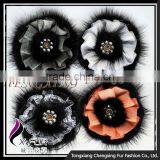 CX-A-42 Cheap Wholesale Real Mink Fur Fashion Flower Brooch Pin For Coat, Shawl thumbnail-1