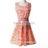 Hot Sell New Korean Style Women Clothing Bohemian Floral Sleeveless Vest Printed Beach Chiffon Dress Bohemian Style Clothing thumbnail-4