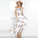 Maxnegio off Shoulder Backless Bohemian Girls Smoking High Slit Dress thumbnail-6