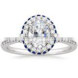 Extremely Beautiful Sapphire Ocean Spiritual Big Oval cz Diamond Rings Jewelry for Women thumbnail-1