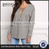 MGOO 2017 Manufacturer Custom Made Your Own Tags Clothes Grey Terry Cotton Polyester Olive Brushed Terry Tunic Tops thumbnail-1