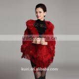 Fashion Tassel Hooded Fox Fur Coat Women Shawl Long Faux Fur Pashmina Cloak With Cap Cashmere Party Overcoat Autumn Winter New thumbnail-1