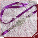 YXBB58-2 Wedding Belt White Bridal Belts Wedding Belt With Diamond Sashes thumbnail-1