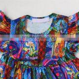 Hot Sale Kids Girl Witch Prints Smocks Dress Bubble Sleeves Summer Cute Pearls Smocks thumbnail-3