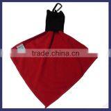 Mini Folded Cotton Plain Red Golf Towel With Hood thumbnail-1