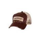 Custom Brown Embroidery Baseball Caps Vintage 3D Embroidery 6 Panel Hat thumbnail-1