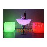 Multifunction Polyethylene Green LED Bar Tables DC12V / Outdoor Bar Table And Chairs