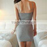 Fashion Women Sexy Backless Basic Dresses Sleeveless Slim Vestidos Vest Tanks Bodycon Dress Strap Solid Party Dress thumbnail-6