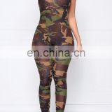Europe And America Sexy Tight Pants Backless Printing Jumpsuits