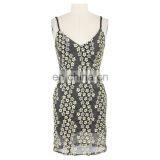 Lurex Mesh Floral Pattern Strape Ladies Evening Dress Occasion Wear thumbnail-1