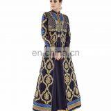 Women Navy Blue Color Occasion Wedding Party Wear Semi-Stitched Dress Material 2017 (anarkali Dresses) thumbnail-1
