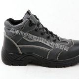 leather safety boots safety shoes with steel toe pu injection outsole
