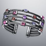 925 Sterling Silver DY Inspired Five Row Berry Confetti Bracelet for Women