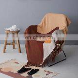 RAWHOUSE Geometric Pattern Knitted 100% Cotton Tassel Throw Blanket With Tassel Use for Sofa thumbnail-3