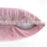 Wholesale High Quality Pink Geometric Cut Velvet Cushion Cover Pillow Cases thumbnail-4