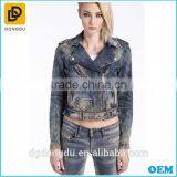 Hot Sale 2016 Denim Jacket Women Short Jean Denim Coat Ladies Bike Jackets thumbnail-1