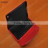 Bluetooth Keyboard for IPad Mini,red Plastic Keyboard+ High Quality PU Removable Plastic Keyboard With Synthetic Leather