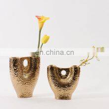 Modern Porcelain Home Decor Luxury Ceramic Gold Vase for Flower Arrangement thumbnail-5