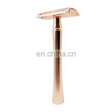 Hot Sale Rose Gold Fashion Double Edge Lady Shaving Metal Handle Wet Shaver Safety Razor thumbnail-1