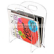 Freestanding Modern Clear Acrylic Magazine Holder Display Stand File Folder Storage Organizer Rack