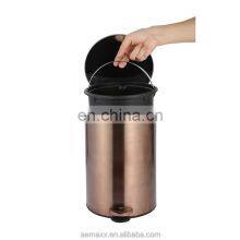 3л 5л 12л Барокко бытовые нержавеющие стальные мусорные корзины с тонкой крышкой, металлические розово-золотые, с педальным приводом thumbnail-4