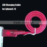 2015 Hot Sell Luminous LED Glow Charging light Cable for iphone5 5s