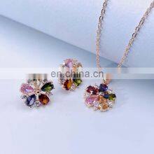 High Quality Coloful Diamond Rhinestone Bridal Set Jewelry thumbnail-1