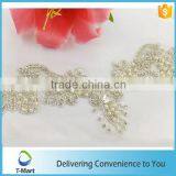 latest design crystal rhinestone applique for bridal gown