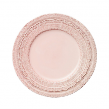 13 Inch Decorative Porcelain Pottery Dish Crockery Embossed Wedding Lace Pink Ceramic Charger Plates thumbnail-1